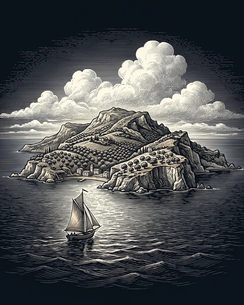 A Zacinto, Ugo Foscolo: wood-engraving plate