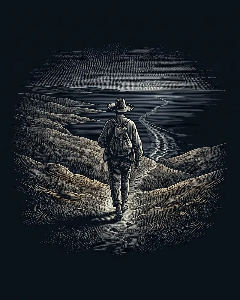 Caminante, son tus huellas, Antonio Machado: wood-engraving plate