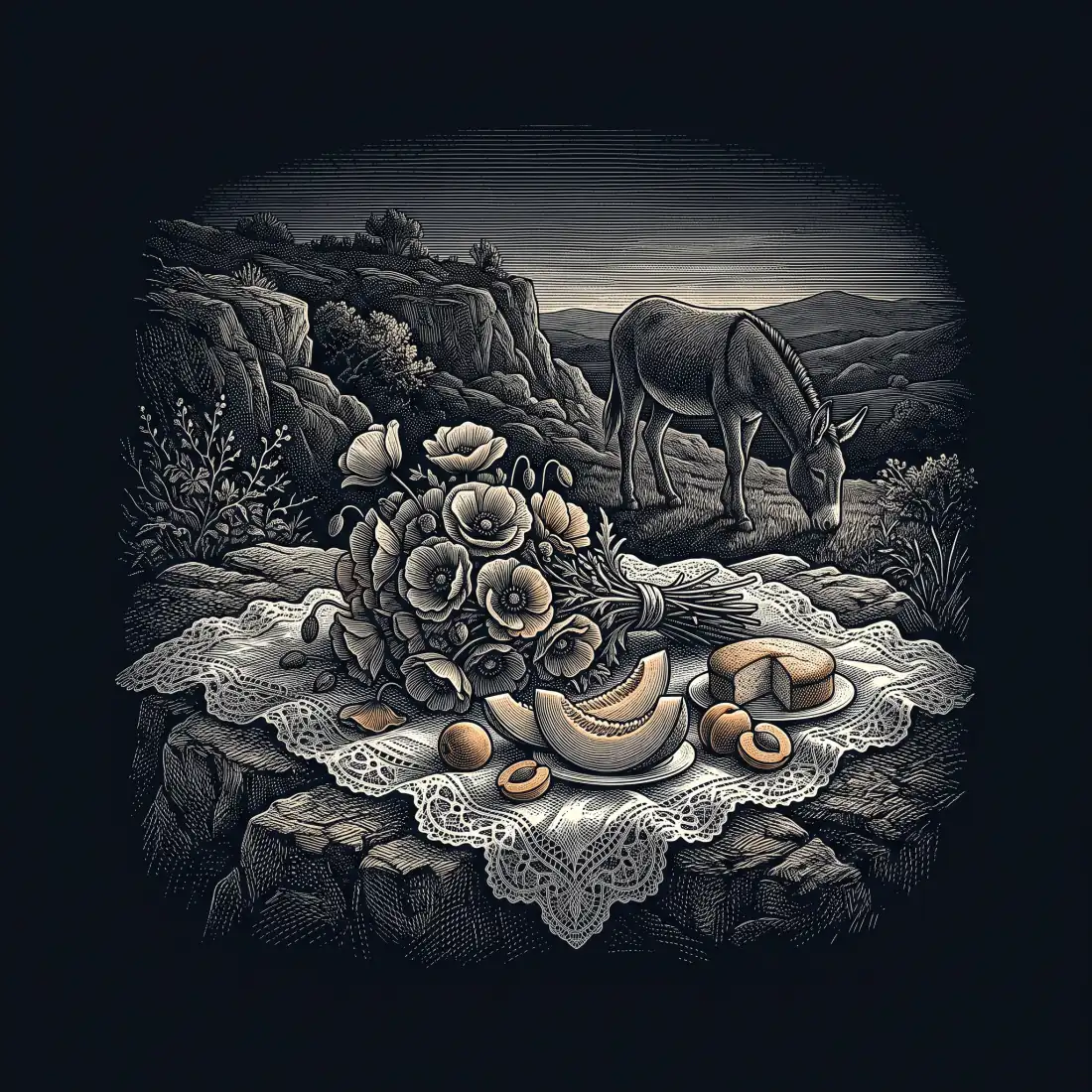 De Tarde by Cesário Verde, wood-engraving cover