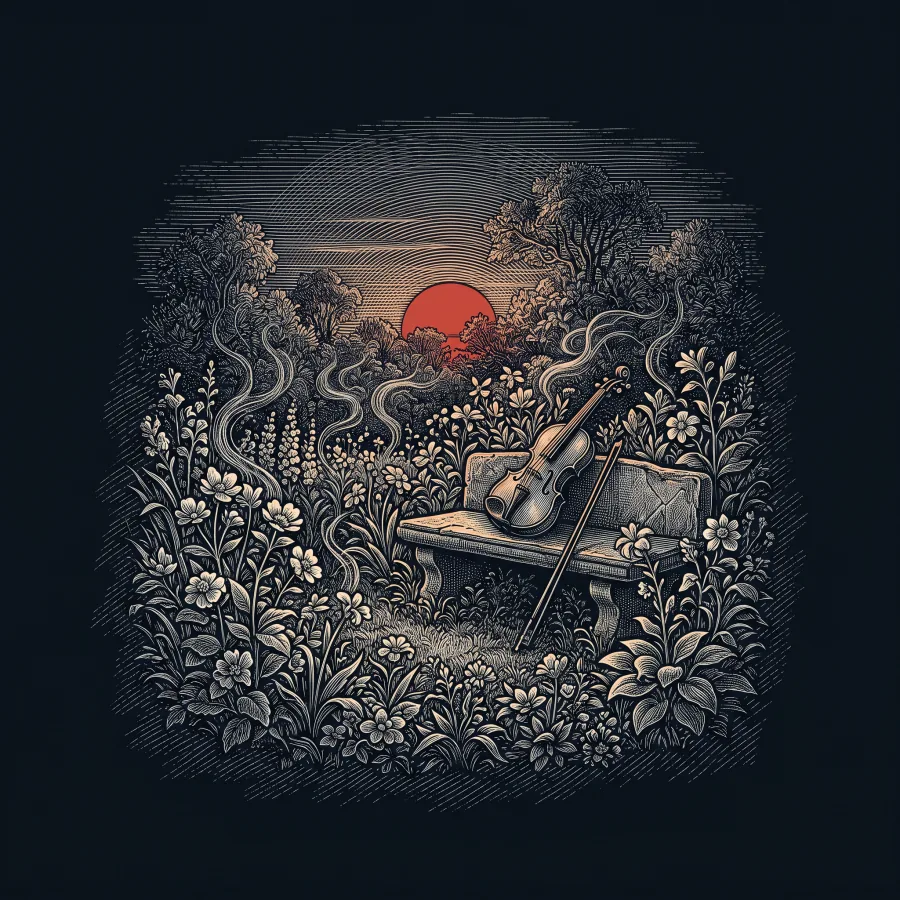 Harmonie Du Soir by Charles Baudelaire, wood-engraving cover