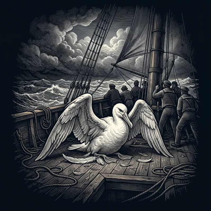 L'Albatros by Charles Baudelaire, wood-engraving cover