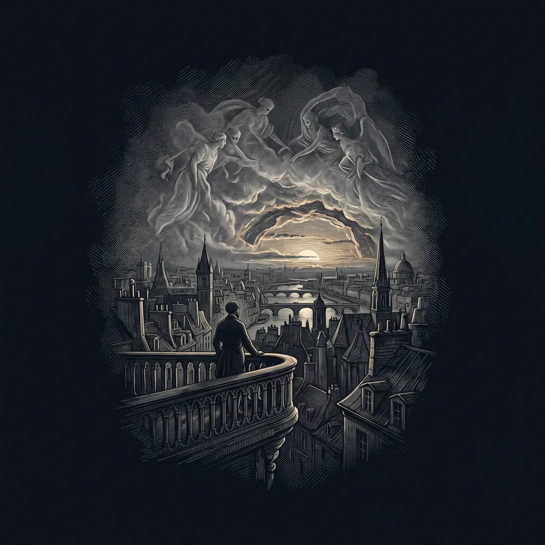 Recueillement by Charles Baudelaire, wood-engraving cover