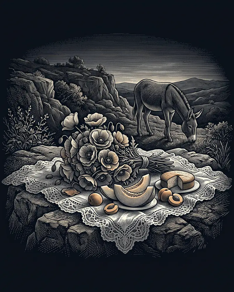 De tarde, Cesário Verde: wood-engraving plate