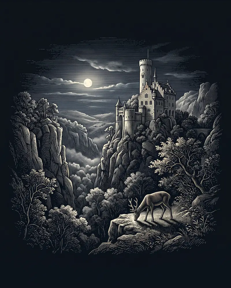Die Heimat, Joseph von Eichendorff: wood-engraving plate