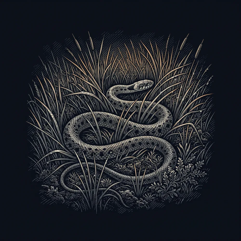 The Snake. by Emily Elizabeth Dickinson, wood-engraving cover