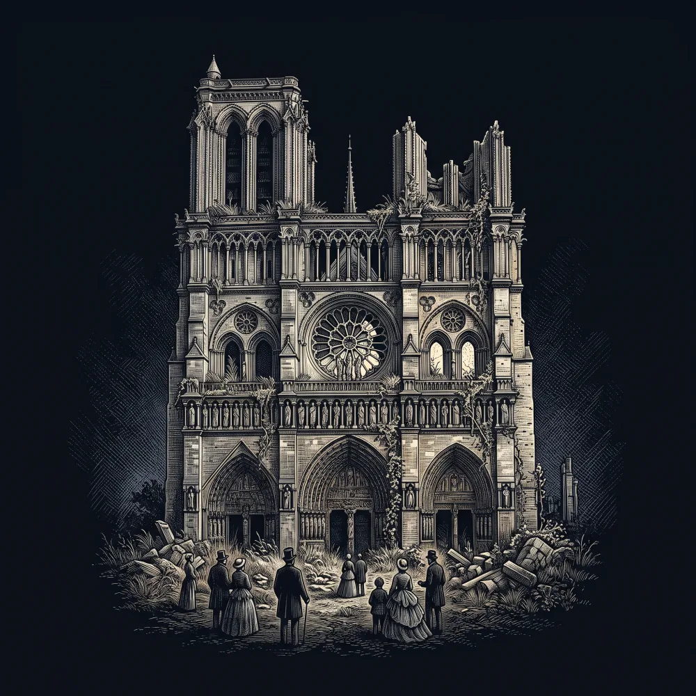 Notre-Dame de Paris by Gérard de Nerval, wood-engraving cover