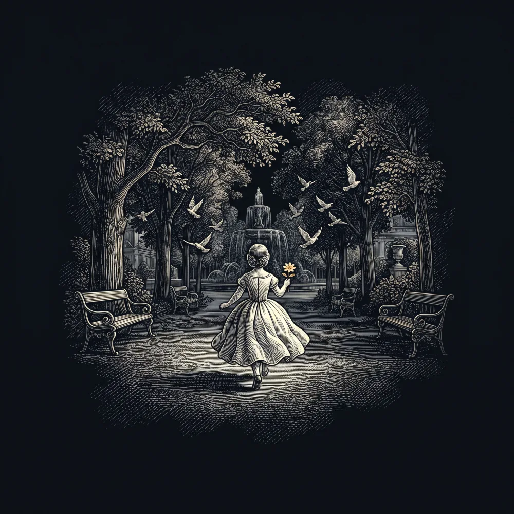 Une allée au Luxembourg by Gérard de Nerval, wood-engraving cover