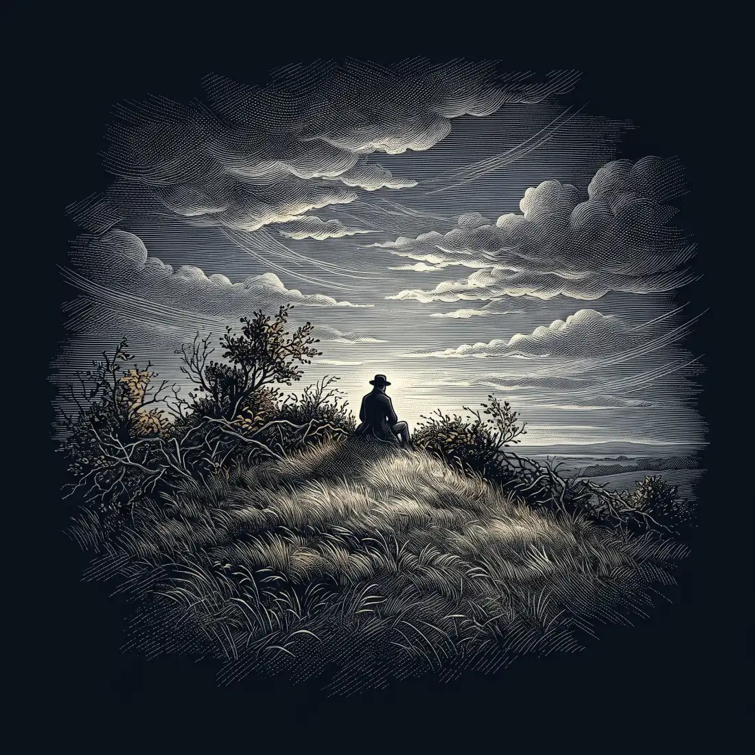 L'infinito by Giacomo Leopardi, wood-engraving cover