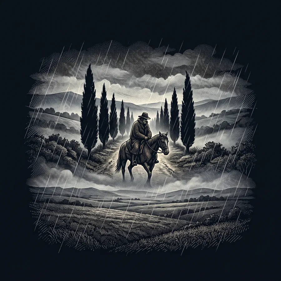 Traversando la maremma toscana by Giosuè Carducci, wood-engraving cover