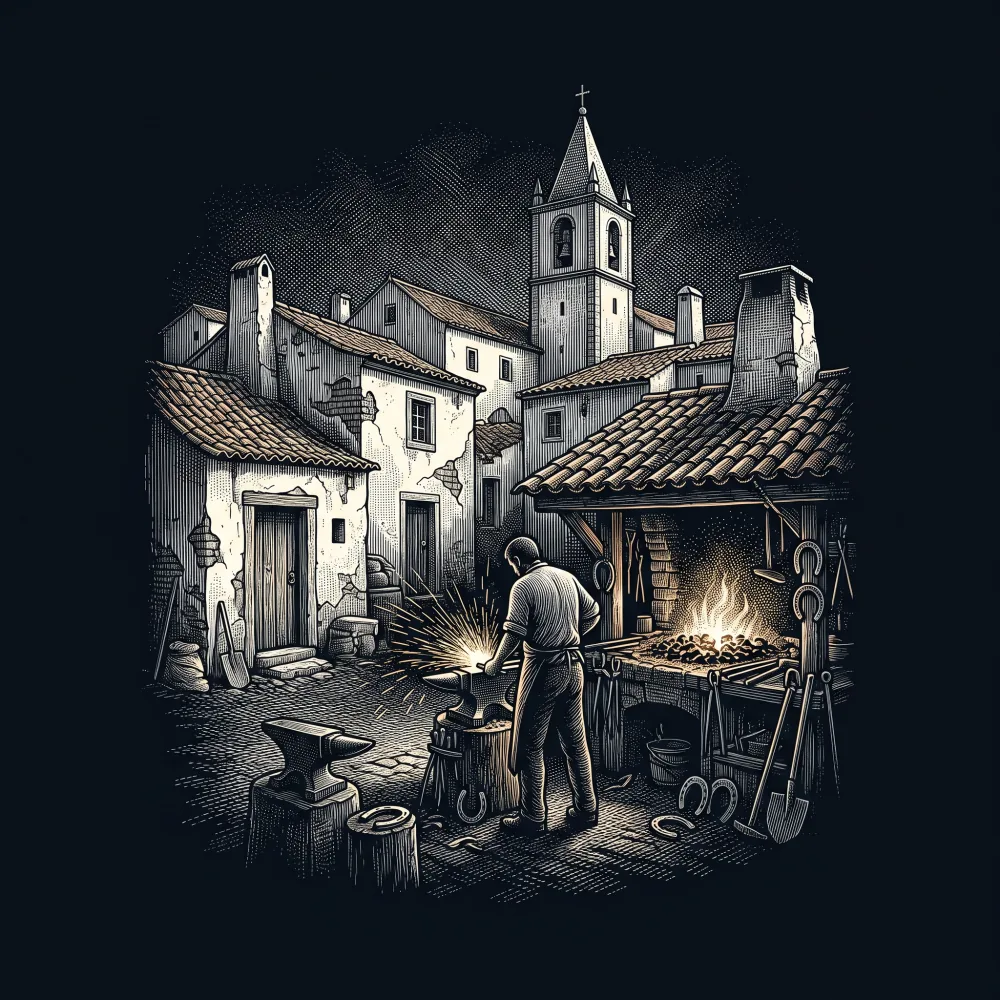 Na Aldeia by Gonçalves Crespo, wood-engraving cover