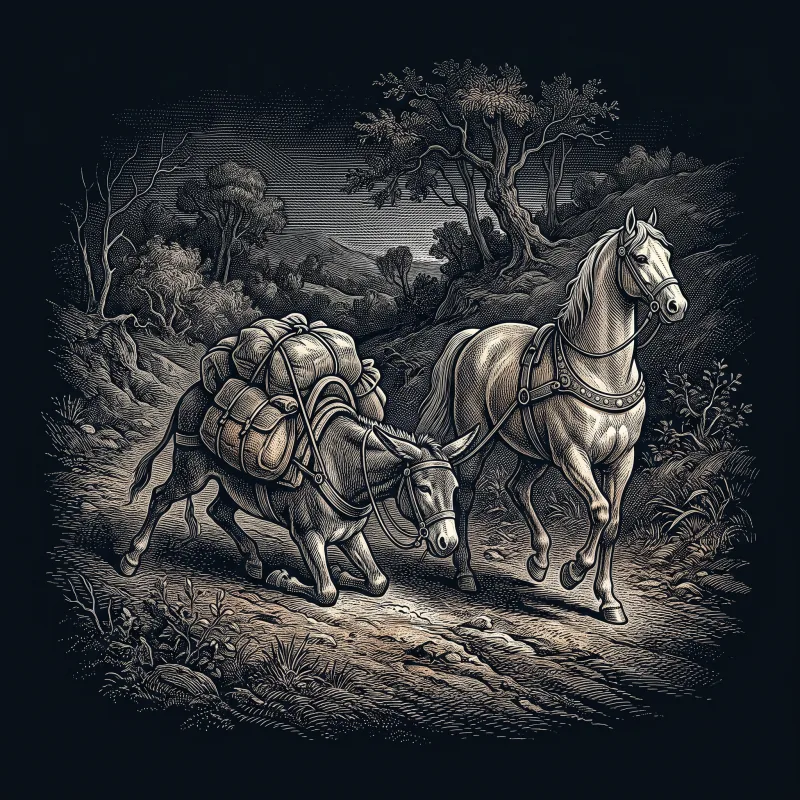 Le Cheval et l’Âne by Jean de La Fontaine, wood-engraving cover