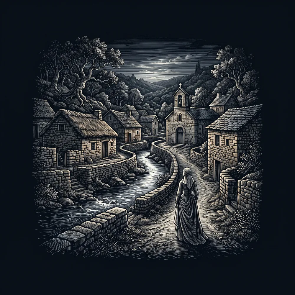 Amigo, quando me levou by Joan Airas, wood-engraving cover