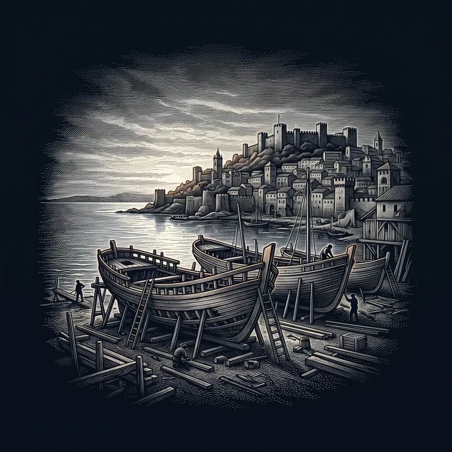 En Lixboa, sobre lo mar by João Zorro, wood-engraving cover