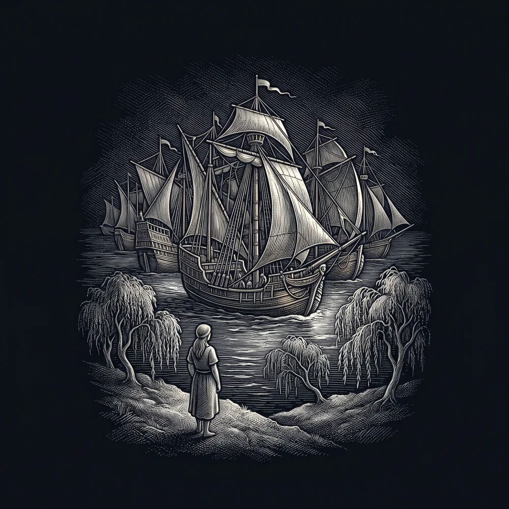 Mete el-Rei barcas no río forte by João Zorro, wood-engraving cover