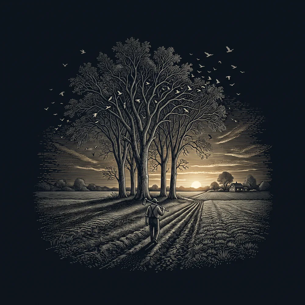 Eventide by John Alexander McCrae, wood-engraving cover
