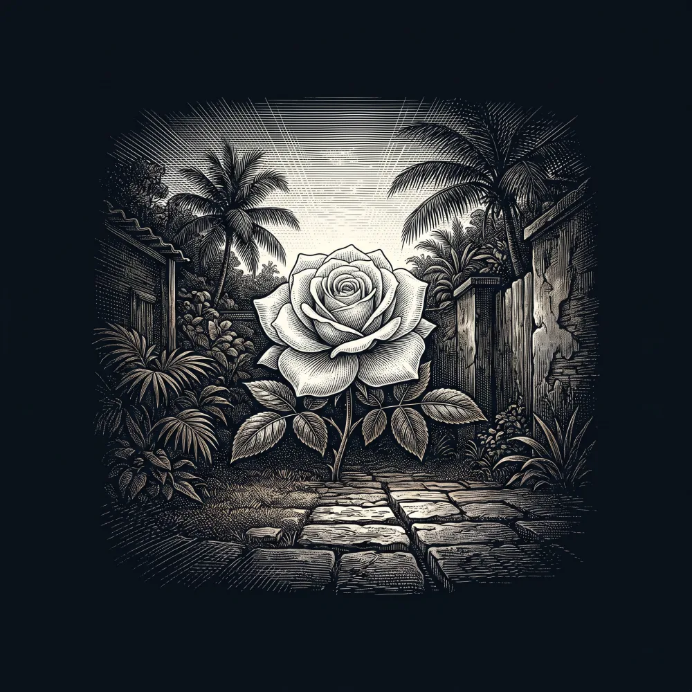 Cultivo Una Rosa Blanca by José Martí, wood-engraving cover