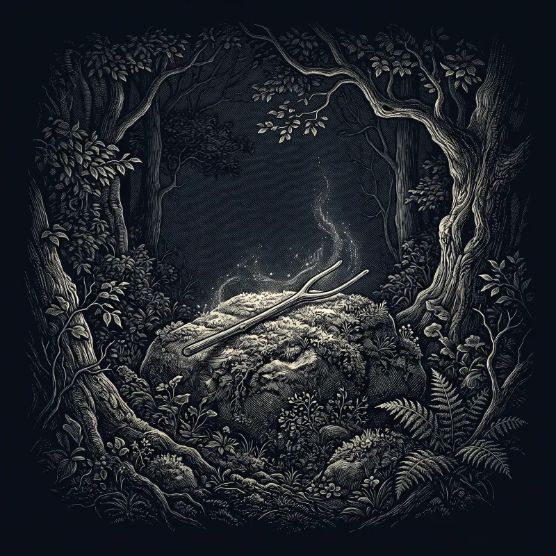 Wünschelrute by Joseph von Eichendorff, wood-engraving cover