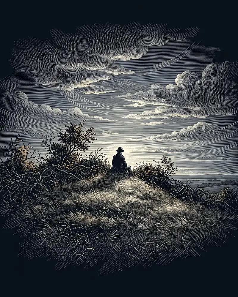 L'infinito, Giacomo Leopardi: wood-engraving plate