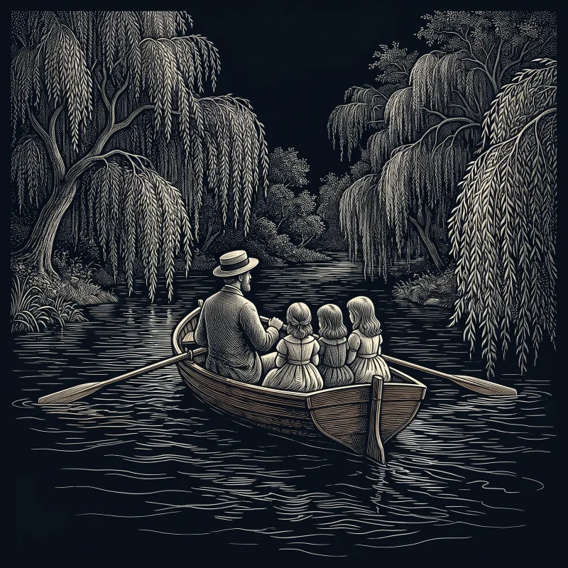 A Boat Beneath A Sunny Sky by Lewis Carroll, wood-engraving cover