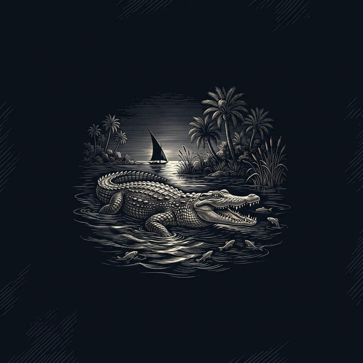 How Doth The Little Crocodile by Lewis Carroll, wood-engraving cover