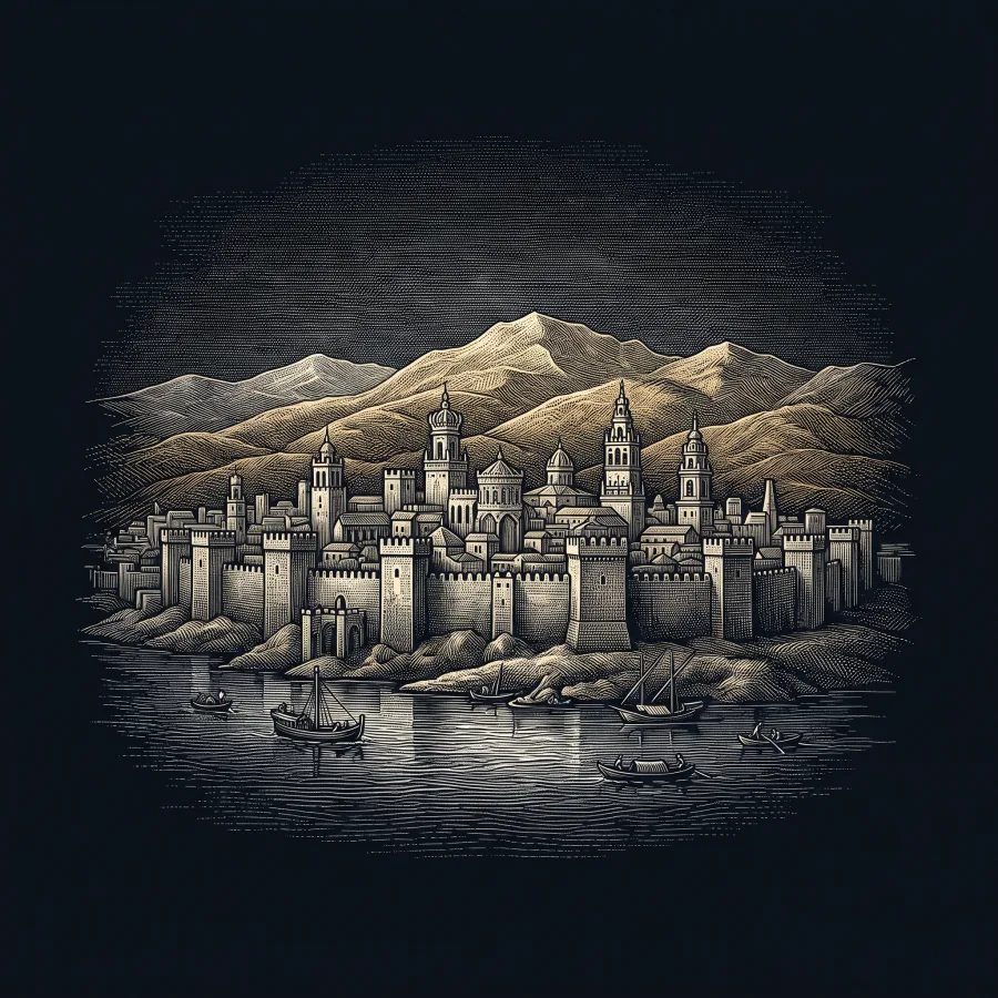 ¡Oh Excelso Muro, Oh Torres Coronadas by Luis de Góngora, wood-engraving cover