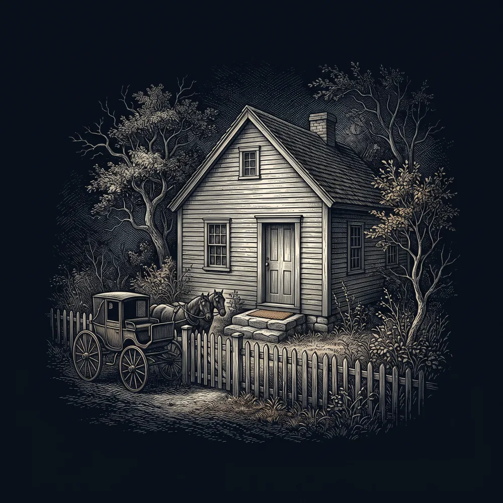 EXCLUSION. by Emily Dickinson, wood-engraving cover