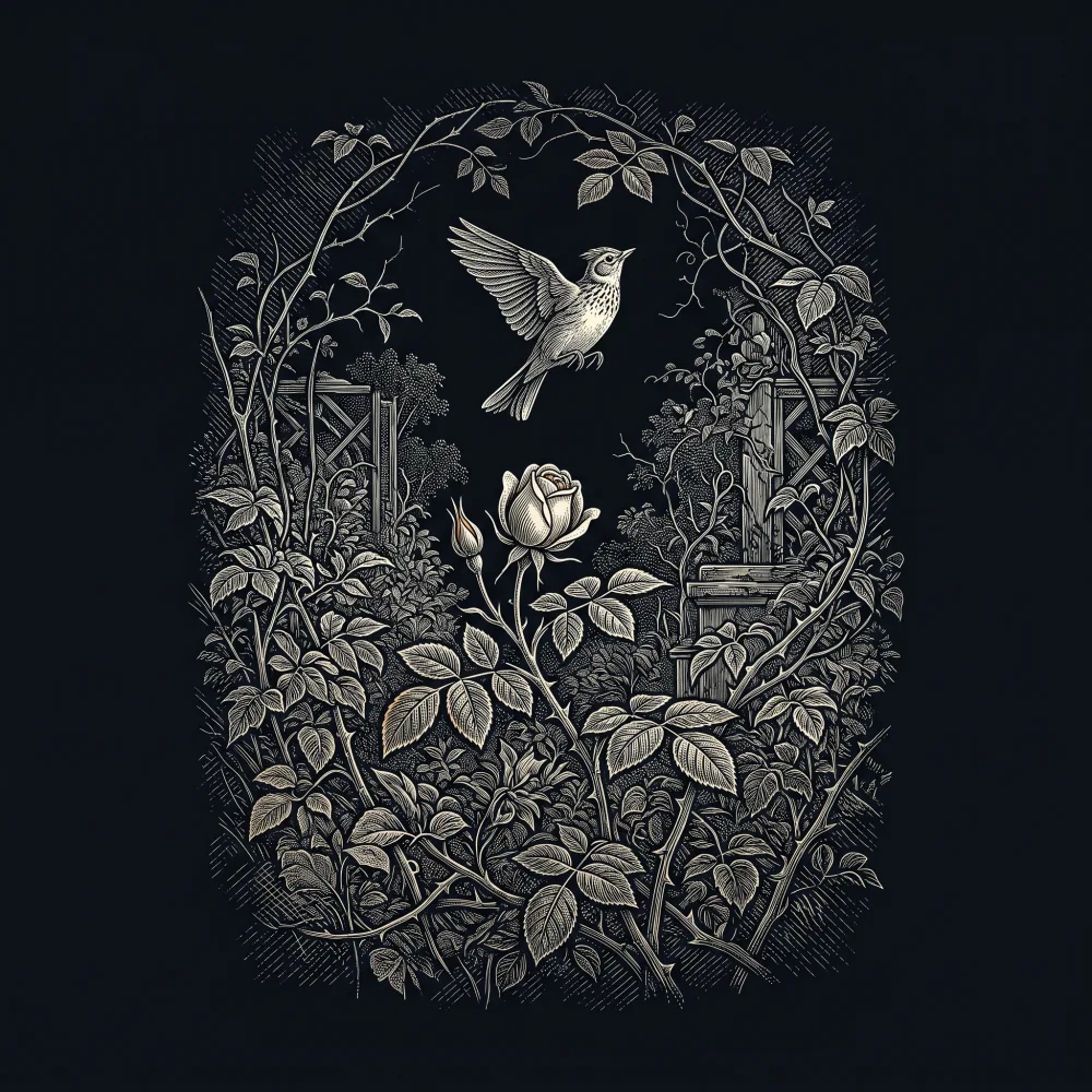 GONE FOREVER. by Christina Georgina Rossetti, wood-engraving cover