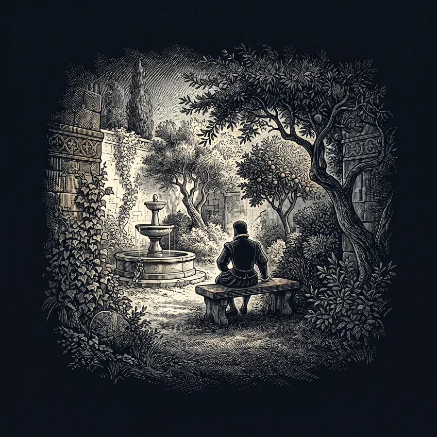 Ledo em minha tristura by Sá de Miranda, wood-engraving cover