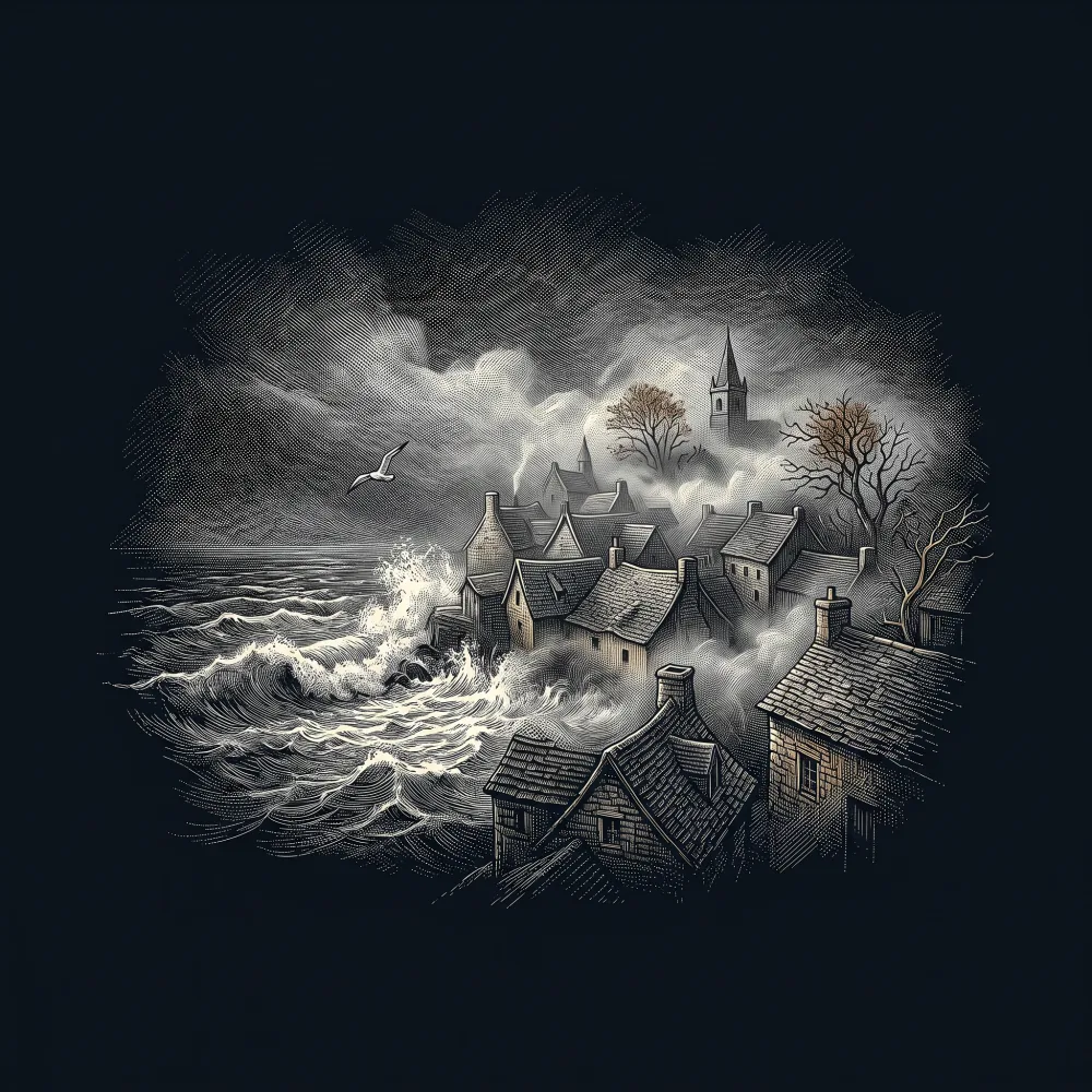 Die Stadt by Theodor Storm, wood-engraving cover