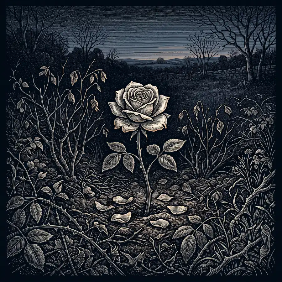 Tis the Last Rose of Summer by Thomas Moore, wood-engraving cover