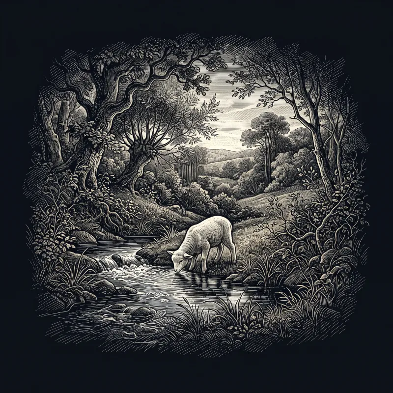 The Lamb by William Blake, wood-engraving cover