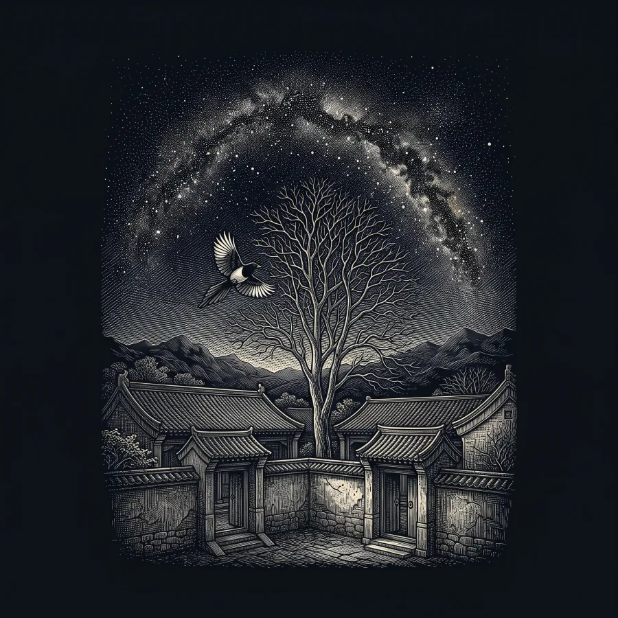 詠鵲 by □嘉惠, wood-engraving cover